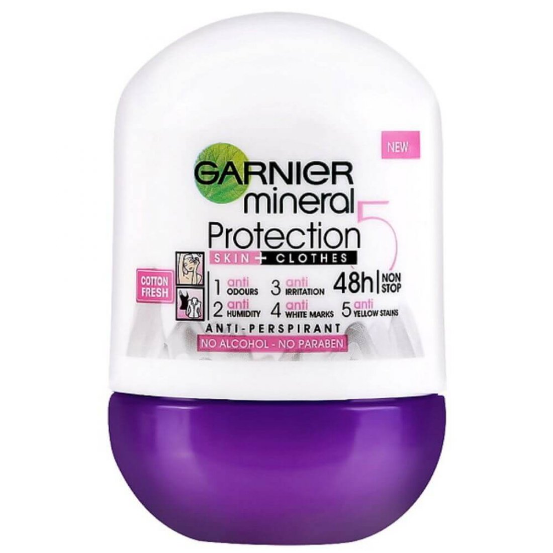 Antiperspirant RollOn Garnier Mineral Protection Cotton Fresh Skin